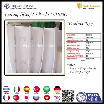 polyester 400G ceiling filtration cotton material of air filter