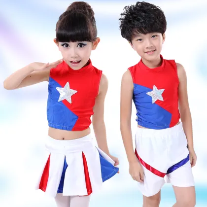 short style economic red white gymnastics leotards children