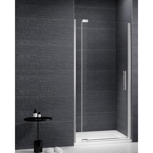 black pivot shower door