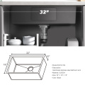 32-inch Stainless Kitchen Sink Undermount Handmade Sink