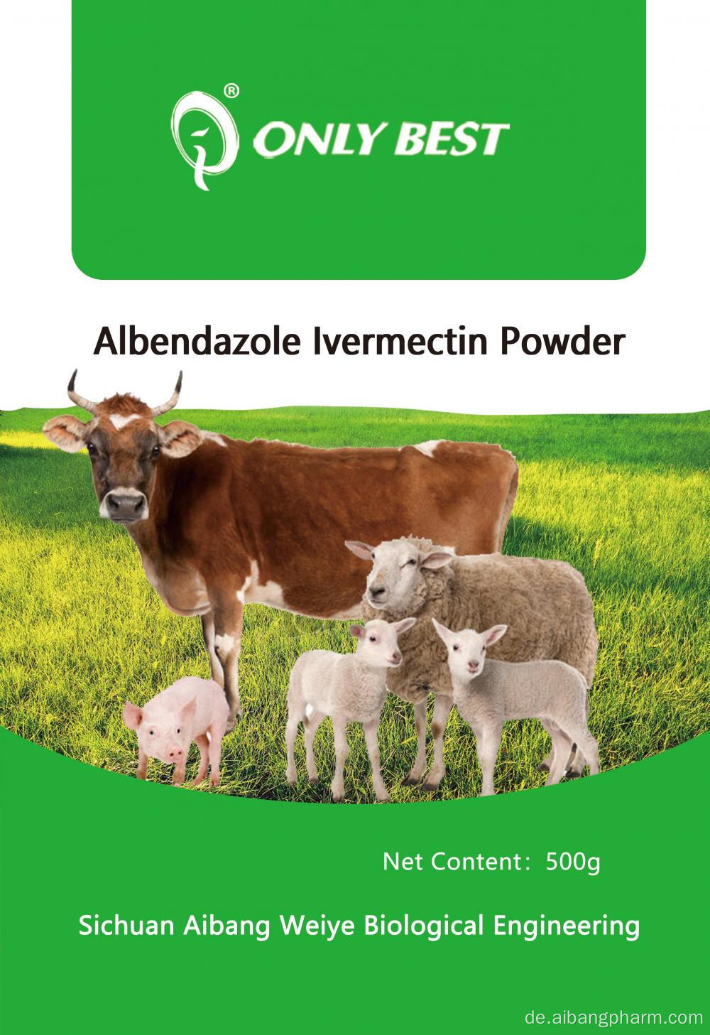 Tierärztliche Anthelmintische Albendazol- und Ivermectin -Pulver