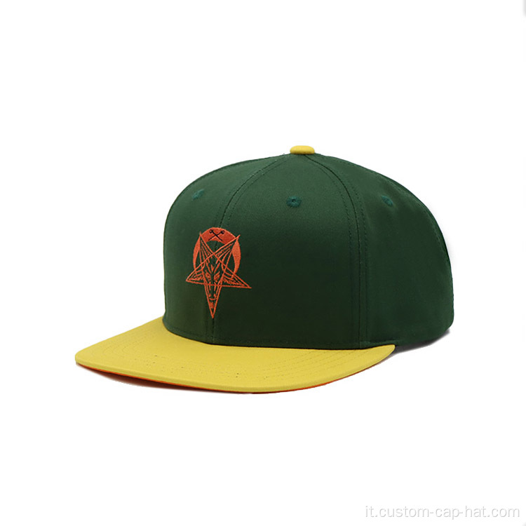 Tappi a snapback di chiusura in plastica di cotone unisex 100%