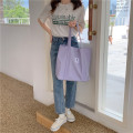 Eco Friendly Purple Pure Su tble Overize Canvas Cotton Tote Shopping Bag for Daily Life