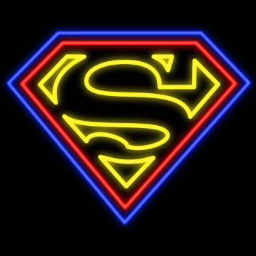 SUPERMAN LIGHTED NEON SIGNAGE