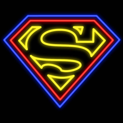 SUPERMAN LIGHTED NEON SIGNAGE