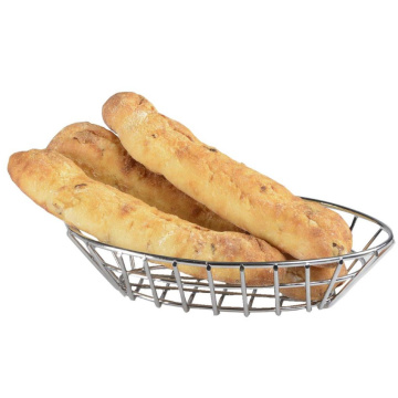 Cesta de pão oval para cozinha de arame de aço inoxidável