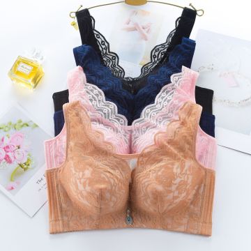 Plus Size Lace Bra Big Cups Full Coverage Underwear for Women