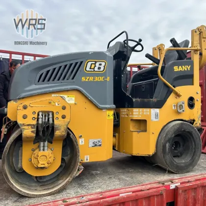 Used SANY SZR30C-8 Front Steel Rear Rubber Roller 3 Ton Tire Road Roller