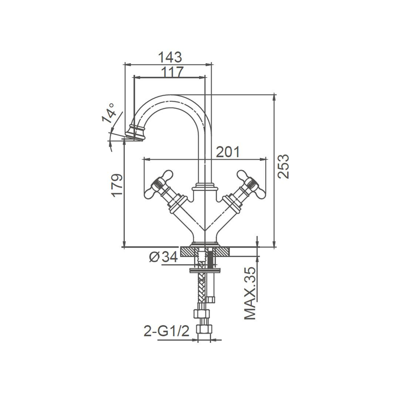 Classical Basin Mixer tap