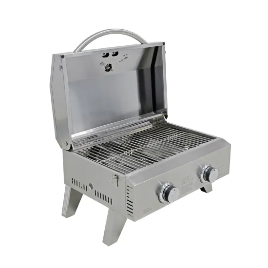 Hyxion  stainless steel  outdoor portable2 burner portable gas bbq grill