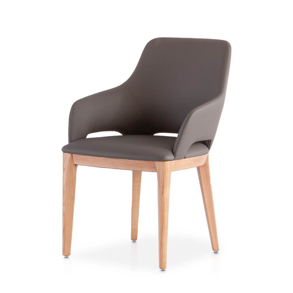 Delicate Elegant Ash PU Leather Dining Chairs