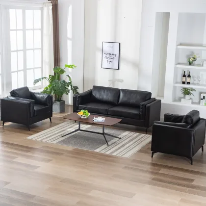 David HL-8082 Italy Style Milan Contemporary Leather Commercial Waiting Room Office Sofa