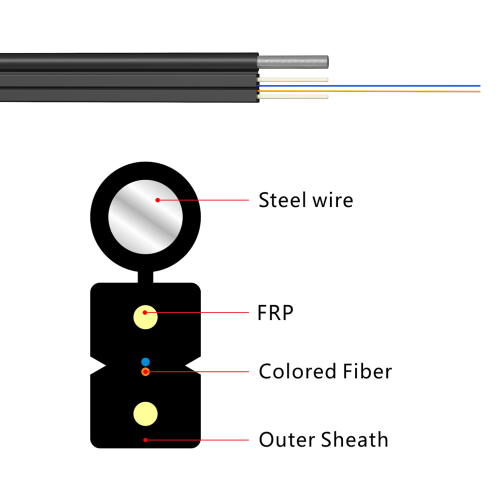 2 core ftth flat fiber drop wire cable price