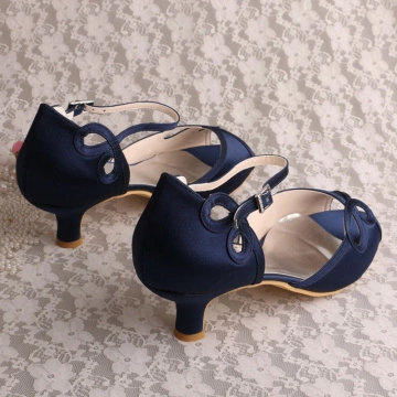 navy small heeled shoes