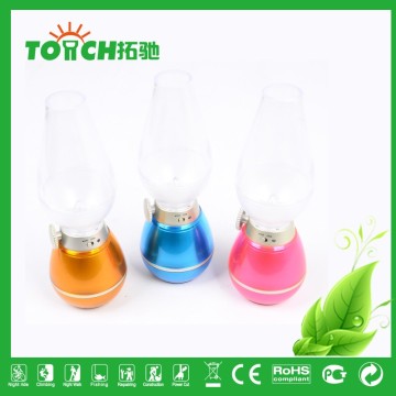 Retro design led camping light 12 hours working time wind switch adjustable light small camping lamp