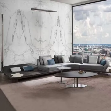 MOYI Luxury Italian Design Leather Sectional Sofa: L-Shape and U-Shape Living Room Furniture Set