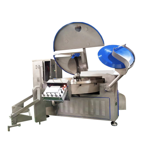 Vacuum meat bowl cutter for meat processing