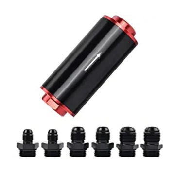 ユニバーサルインライン燃料フィルター100ミクロン6an 8an 10anアダプター-50mm