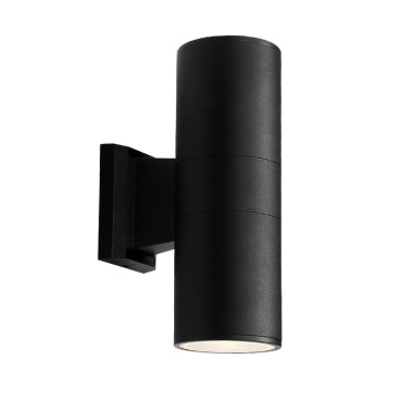 Matte Black 10W LED Round Up and Down Outdoor Wall Light