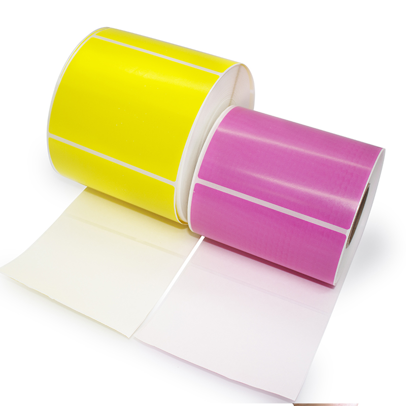 Blank Pink color thermal label sticker roll