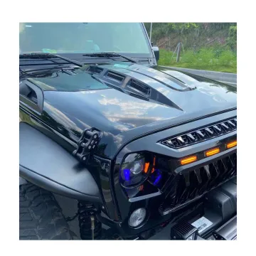Maiker Black Steel Engine Hood Cover for Jeep Wrangler JK Accessories