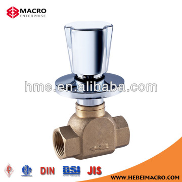 Brass stop valve with chrome plated handle