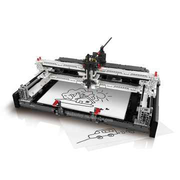 ของเล่นบล็อกเชิงกลไฟฟ้า: Mouldking 13181 รุ่น Plotter การเขียนโปรแกรมไฟฟ้าไฮเทค-ของเล่นการศึกษามอนเตสซอรีในอุดมคติสำหรับเด็ก
