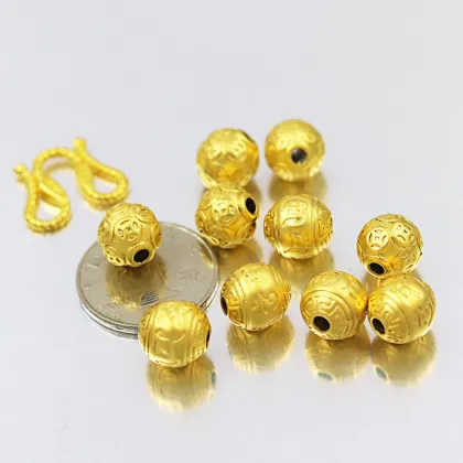 Wholesale Gold Plated Coin Beads, Solid Six Word Truth Money Beads & Trendy Copper Accessory Collection
