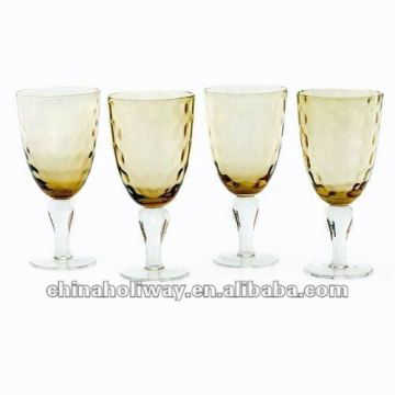 CASUAL ELEGANCE GOBLET GLASS SET, SET OF 4 PCS TEXTURED GOBLET GLASSES