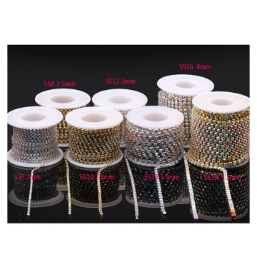 SS6 8 10 12 14 16 SS18 1Yard 10Yards Sparking Rhinestone Sew-On Glue-On For Garment Jewelry Applique Accessories Trim Cup Chains