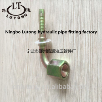Swaged pipe fittings hydraulic pipe fittings 90 angle GB metric female 74 angle cone