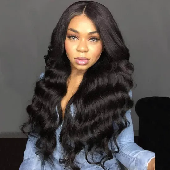 150% Density 10-30 Inch Raw Indian Human Hair Body Wave 13*4 Lace Frontal Wigs Pre Plucked With Baby Hair