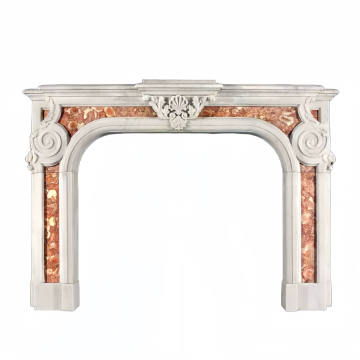 Classic French Marble Mantel with Color Inlay