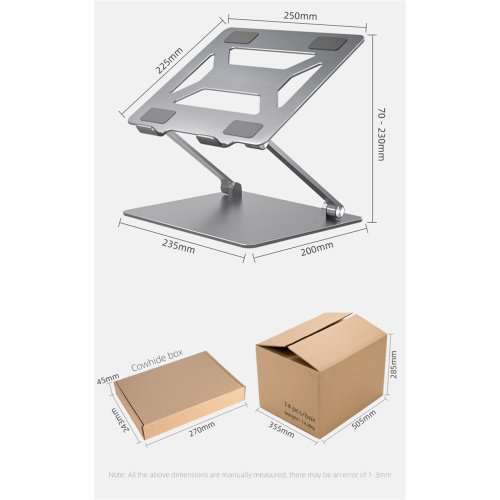 Soporte de aluminio ergonómico ajustable para computadora portátil