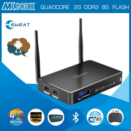 MK908II bluetooth 4.0 2G DDR/8G Flash with Alu case double antenna tv box b368 heng xiang hong