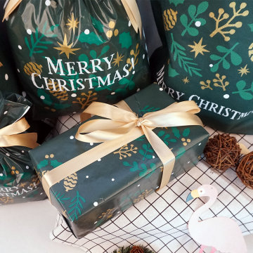 Green Christmas Gift Wrapping Paper LWC 80g