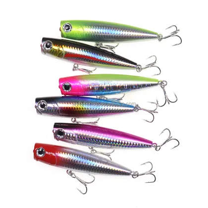 Holographic Floating Popper Lure for Sea Bass, Carp, and Bream