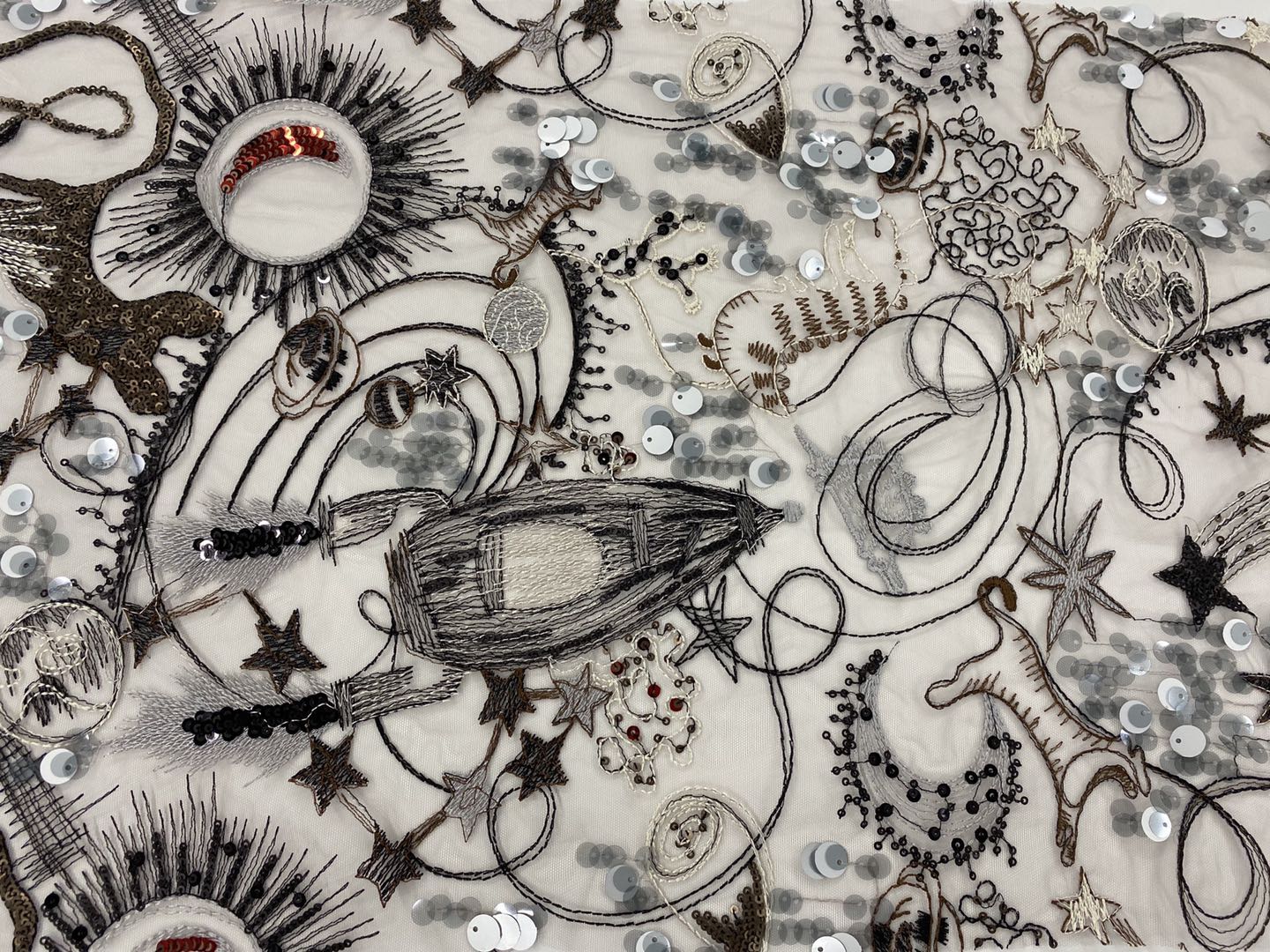 Magic Sequis Embroidery Fabric