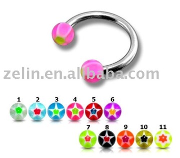 stainless steel body barbell jewelry marble eyebrow piercing jewelry