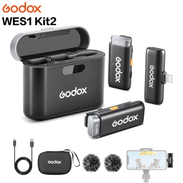 Godox Wes1 Kit2 ασύρματο μικρόφωνο Lavalier για iPhone