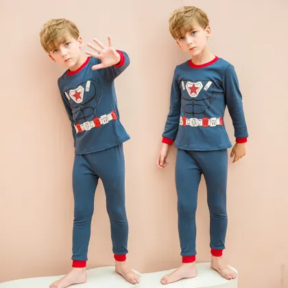 Cartoon printed spiderman pajamas soft toddler boys clothing pants sets kids pajamas