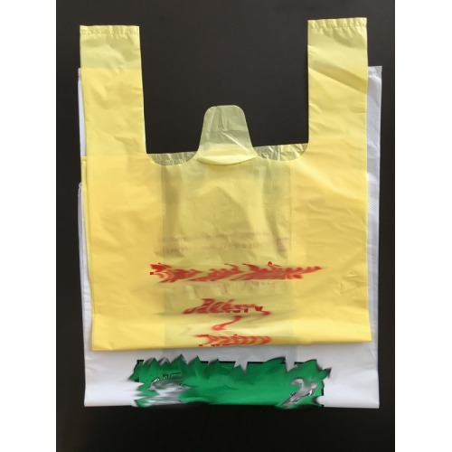 Custom Printed Plastic Shopping Bag High Density T-Shirt Bags Reusable Grocery Poly Bags