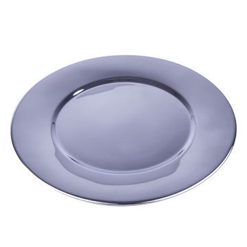 Round-shaped Stainless Steel Mirror Plate, Made of Stainless Steel 304