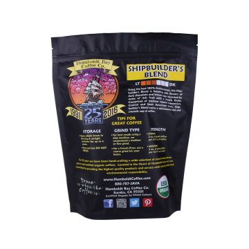 FDA Standard Resealable Ziplock Black Valve Coffee Bags