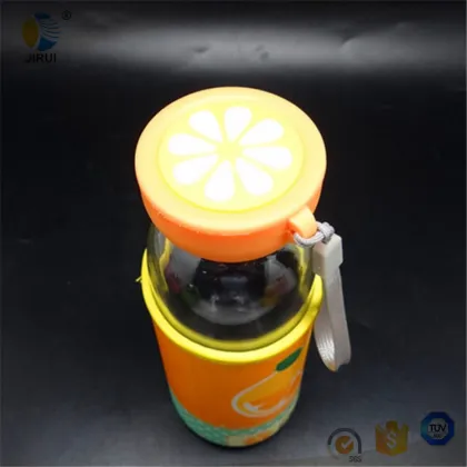 Sports Glass Bottle with Orange Coat