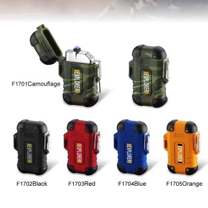  Waterproof USB Travel Lighter: Double Arc Windproof Electronic Cigarette Lighter