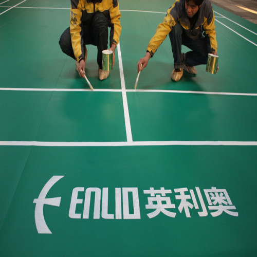 Alfombrilla de vinilo para suelo de bádminton con BWF