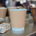 Copos de café de parede dupla com impressão ecológica de 8 onças