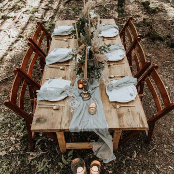 Wooden Folding Outdoor Dining Table for Events and Weddings