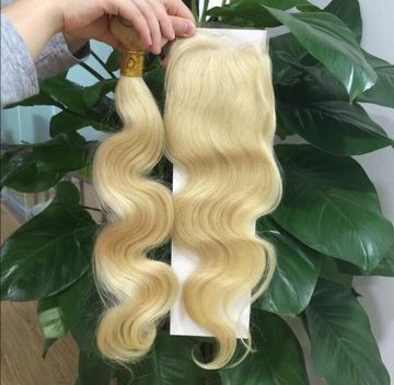 613color Blonde Virgin Human Hair Bundles Frontal wholesale